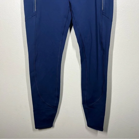 Athleta Womens Rainier Tights Leggings Navy Blue Size Medium Tall Workout - Picture 3 of 8